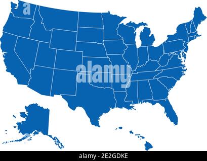 usa amerika Karte Staaten Grenze Vektor Illustration isoliert auf weiß Stock Vektor