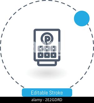 Ticket-Maschine Vektor-Symbol editierbare Kontur umreißen Symbole für Web Und mobil Stock Vektor