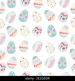 Festliche Textilverpackungen. Nahtloses Muster, Hintergrund. Frohe Ostern. Pastellpalette Stock Vektor