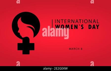 Happy Women Day Grußkarte Illustration. Internationale Karte für den Frauentag. Frauen s Freundschaft. Vektor-Konzept der weiblichen Empowerment-Bewegung. F Stock Vektor
