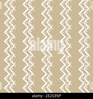 Weiß und beige einfach vertikal Nahtloses wiederholen Rahmen Muster mit Zufällig gezackte farbige und leere Quadrate und Teil von Dreiecken Oder unterbrochene Linie Stock Vektor