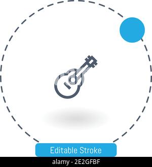 Gitarre Vektor-Symbol editierbare Kontur Konturen Symbole für Web und Mobil Stock Vektor