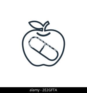 Vektorsymbol für synthetische Lebensmittel. Dünne Linie schwarz synthetische Lebensmittel-Symbol, flache Vektor einfache Element Illustration aus bearbeitbaren künstlichen Intelegenz Stock Vektor