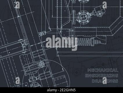 Unternehmensidentität. Vektorzeichnungen. Mechanische Instrumentenherstellung. Technischer abstrakter Hintergrund Stock Vektor