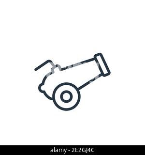 Vektorsymbol für Artillerie-Umrisse. Dünne Linie schwarze Artillerie-Symbol, flache Vektor einfache Element Illustration aus editierbaren Armee Konzept isoliert auf weißen BA Stock Vektor