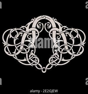 Altes Keltisches, Skandinavisches Design. Keltische Ligatur, Muster, Ornament Stock Vektor