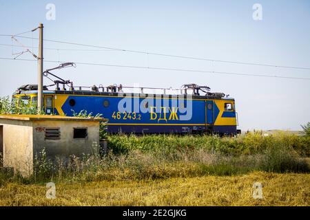 BDZ bulgarische Staatsbahn elektrische Lokomotive Reisen durch das Land, Bulgarien Stockfoto