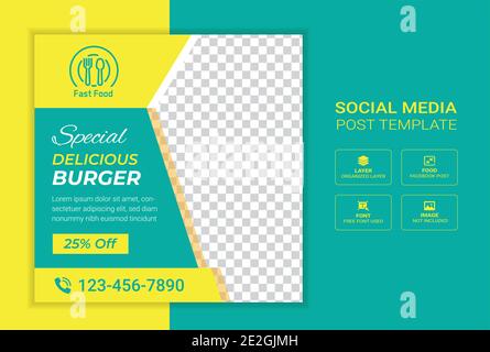 Restaurant Fast Food spezielle Medien bietet Flyer oder Banner Flagge Vorlage. Stock Vektor