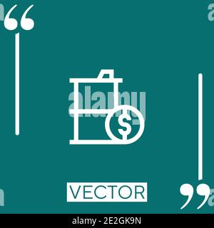 Vektorsymbol Ölpreis Lineares Symbol. Bearbeitbare Linie mit Konturen Stock Vektor