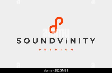 Infinity Musik Logo Design Vektor Illustration Stock Vektor