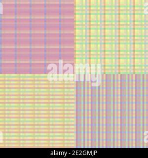 Kariert Nahtlose Set Stock Vektor
