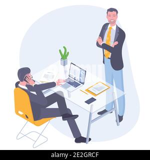 Junge Berufstätige bei der Arbeit Stock Vektor