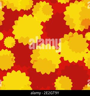 Gelbe Blumen Nahtlos Stock Vektor