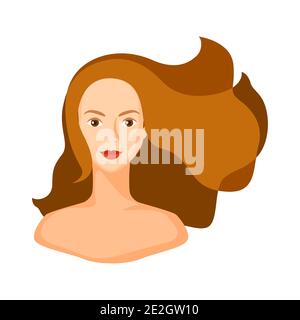 Illustration von Mädchen mit braunen Haaren. Stock Vektor