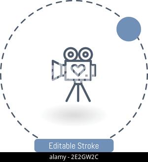Hochzeit Video Vektor Symbol editierbare Kontur Kontur Symbole für Web Und mobil Stock Vektor
