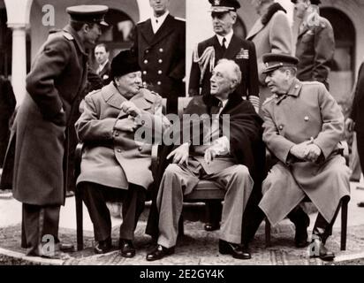 Die Konferenz von Jalta, auch bekannt als der Krim Konferenz- und code-named der Argonaut Konferenz (1945) der Nachkriegszeit Reorganisation der Keim zu diskutieren Stockfoto