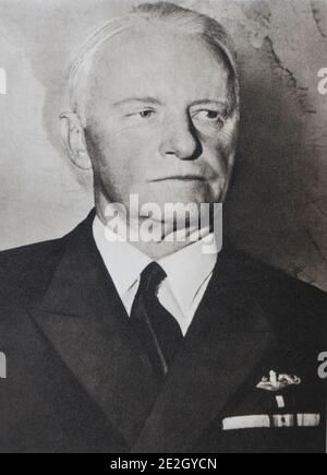 Admiral Chester William Nimiz, Oberbefehlshaber der amerikanischen Pazifikflotte und der Veranstalter der Naval Sieg. Stockfoto