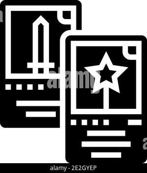 Kartenspiel Geek Glyphe Symbol Vektor Illustration Stock Vektor