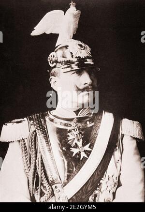 Wilhelm II. Oder Wilhelm II. (1859 - 4. Juni 1941) der letzte deutsche Kaiser (Kaiser) und König von Preßburg. Er regierte vom 15. Juni bis zu seiner Abdankung Stockfoto