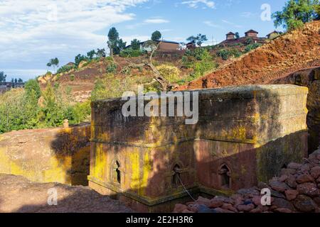 Bete Giorgis Bet Giyorgis Felsenkirche zum UNESCO-Weltkulturerbe, Lalibela, Äthiopien, Afrika  Stockfoto