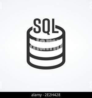 Lineares sql-Symbol aus der Internet-Sicherheits- und Netzwerk-Gliederungssammlung. Vektorgrafik für Rohware isoliert Stock Vektor