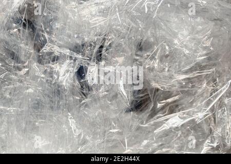 Textur Transparente Kunststofffolie für die Verpackung Stockfoto