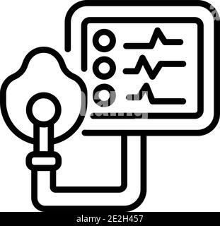 Computerventilator für medizinische Geräte. Umriss Computer Ventilator medizinische Maschine Vektor-Symbol für Web-Design isoliert auf weißem Hintergrund Stock Vektor
