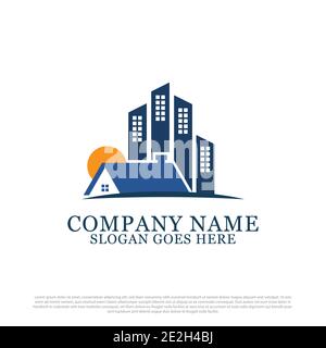 Real Estate Business Logo Design-Inspiration, am besten für die Entwicklung von Immobilien und Bau Logo Vektor Design-Vorlage Stock Vektor