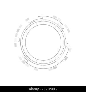 HUD-Kreis Infografik Elemente. Sci-Fi rundes Head-up-Display für futuristische Benutzeroberfläche HUD, GUI. Thema Technik und Wissenschaft. Vektorgrafik. Stock Vektor