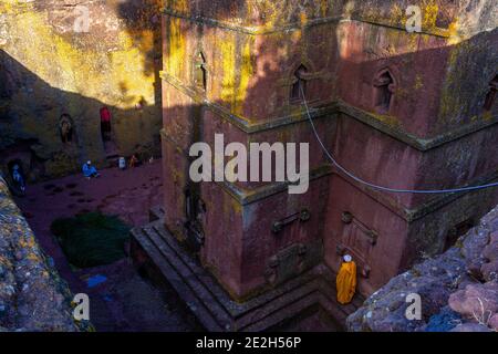 Bete Giorgis Bet Giyorgis Felsenkirche zum UNESCO-Weltkulturerbe, Lalibela, Äthiopien, Afrika  Stockfoto