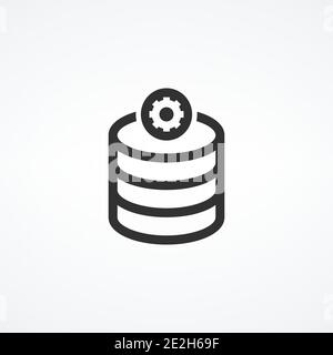 Symbol für die Gear Network Server-Datenbank. Vektorgrafik für Rohware isoliert Stock Vektor