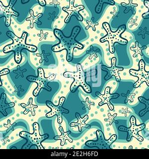 Seesterne nahtlose Vektor marine Muster Stock Vektor