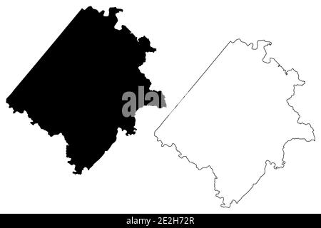 Caroline County, Commonwealth of Virginia (US-County, Vereinigte Staaten von Amerika, USA, USA, US) Karte Vektor Illustration, scribble Skizze Caroline Karte Stock Vektor