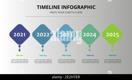 Bunte Timeline Infografik Vorlage schönes Design Stock Vektor