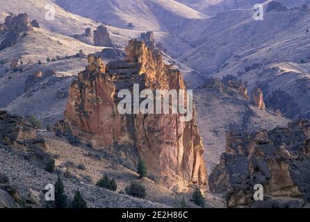 Aufschluss in Juniper Gulch, Honeycombs Wilderness Study Area, Leslie Gulch Area of Critical Environmental Concern, Oregon Stockfoto