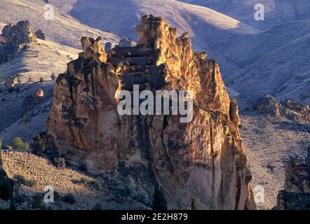 Aufschluss in Juniper Gulch, Honeycombs Wilderness Study Area, Leslie Gulch Area of Critical Environmental Concern, Oregon Stockfoto