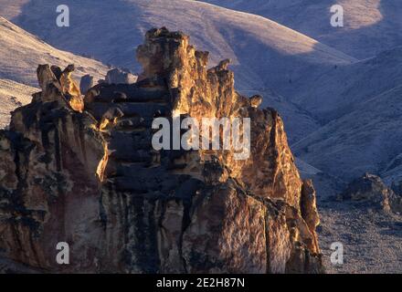 Aufschluss in Juniper Gulch, Honeycombs Wilderness Study Area, Leslie Gulch Area of Critical Environmental Concern, Oregon Stockfoto