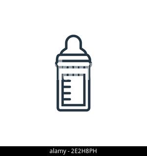 Vektor-Symbol für die Umrisslinie der Babyflasche. Dünne Linie schwarz Baby Flasche Symbol, flache Vektor einfache Element Illustration von editierbaren Kind und Baby Konzept isoliert Stock Vektor