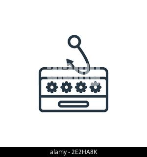 Phishing-Vektorsymbol. Dünne Linie schwarzes Phishing-Symbol, flache Vektor einfache Element Illustration von editierbaren Internet-Sicherheitskonzept isoliert Stock Vektor