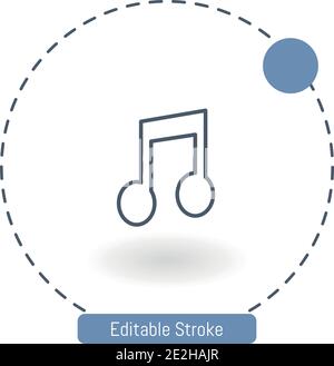Vektorsymbol für musikalische Balken Vektorsymbole bearbeitbare Konturumrisssymbole für Web und Mobil Stock Vektor