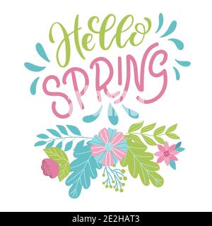 Weihnachtskarte mit einer Inschrift - hallo Frühling Stock Vektor