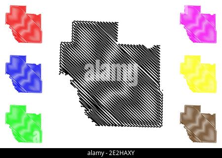 Miller County, Missouri (US County, Vereinigte Staaten von Amerika, USA, USA, US) Karte Vektorgrafik, Scribble Skizze Miller Karte Stock Vektor