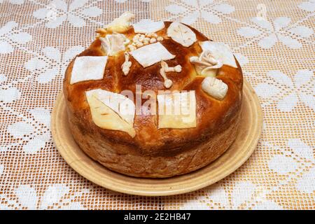 Serbisch orthodox traditionelles Brot für Krsna Slava - die Feier Des Heimatpatrons Stockfoto