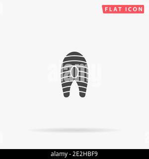 Fischfilet, flache Vektorgrafik für Lachs. Handgezeichnete Design-Illustrationen. Stock Vektor