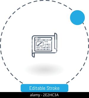 Vektorsymbol für Vorlagen editierbare Symbole für Konturumrisse für Web und Mobil Stock Vektor