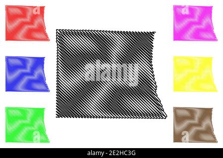 Lewis County, Missouri (US-County, Vereinigte Staaten von Amerika, USA, USA, US) Karte Vektor Illustration, scribble Skizze Lewis Karte Stock Vektor