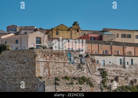 Cagliari alte Burgstadt mit Nahaufnahme von antiken Gebäuden - Sardinien - Italien Stockfoto