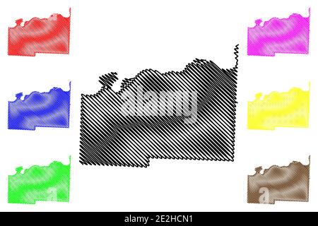 Lafayette County, Missouri (U.S.-County, Vereinigte Staaten von Amerika, USA, U.S., US) Karte Vektor Illustration, scribble Skizze Lafayette Karte Stock Vektor