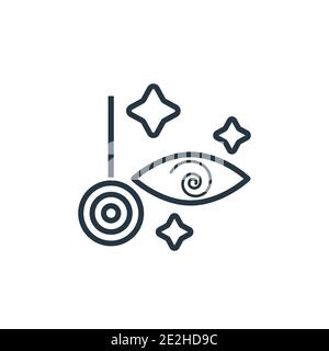 Symbol für Hypnose-Umriss. Dünne Linie schwarze Hypnose-Symbol, flache Vektor einfache Element Illustration aus editierbaren magischen Konzept isolierte Schlaganfall auf wh Stock Vektor