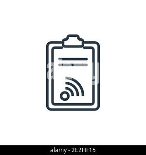 RSS-Vektorsymbol. Dünne Linie schwarz rss-Symbol, flache Vektor einfache Element Illustration von editierbaren Marketing-Konzept isolierte Schlaganfall auf weißen BA Stock Vektor